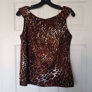 Ellen Tracy Silk Animal Print Camisole